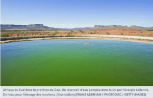 Reservoir eaux souterraines pompées du sous sol - Afrique du Sud