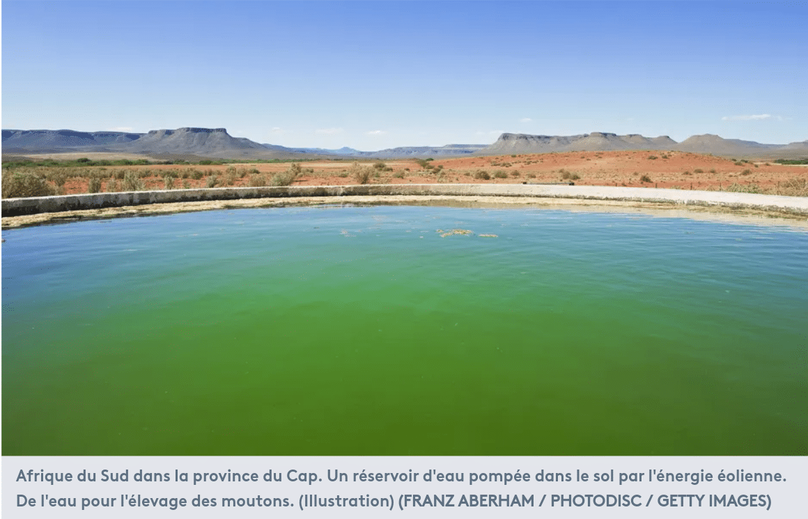 Reservoir eaux souterraines pompées du sous sol - Afrique du Sud